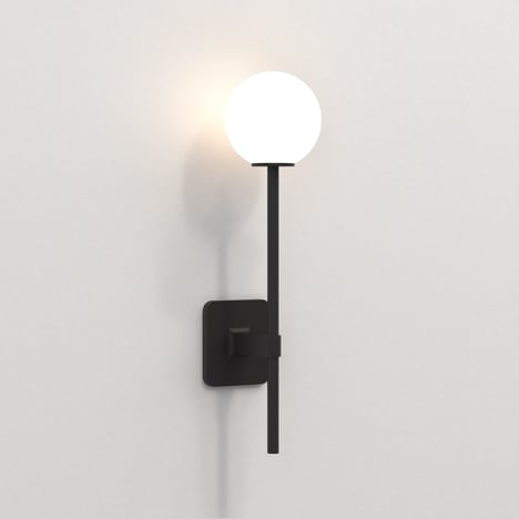 Tacoma Single Grande (1429015) in Matt Black with Tacoma Glass (5036001) in White (Opal)