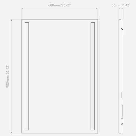Avlon 900 LED 0-10V  (1359009) in Mirror Glass - Technical Drawing