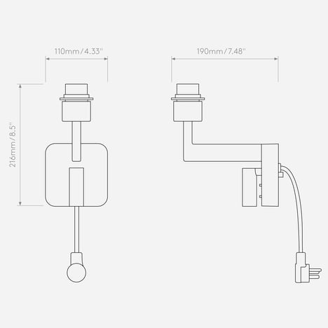 Beaumont Reader (Cord Set) (1480044) in Matt Gold - Technical Drawing
