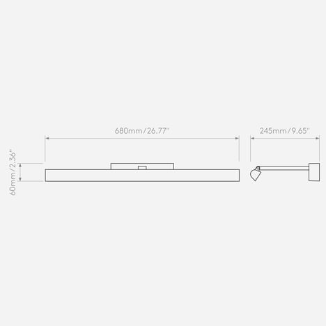 Renoir 680 (1371035) in Matt Brushed Brass - Technical Drawing