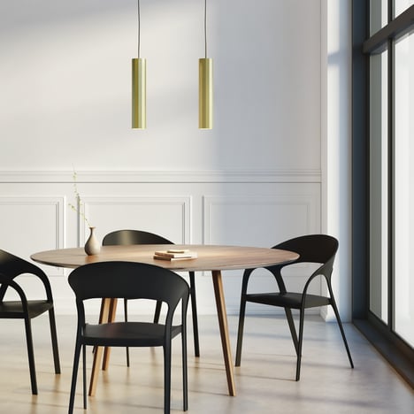 Hashira Pendant (1442020) in Matt Gold - Insitu Image 1