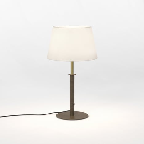 Club Table (1483005) in Bronze / Natural Brass with French Drum 330 Shade (2 Pack) (5047004) in White Fabric