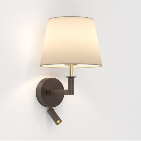 Club Reader (1483013) in Bronze / Natural Brass with French Drum 220 Shade (2 Pack) (5047001) in Putty Fabric