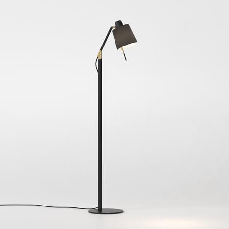Edward Floor (1441018) in Matt Black / Matt Gold with Tapered Drum 155 (5013028) in Black Fabric