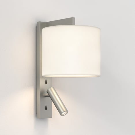 Ravello LED Reader (1222029) in Matt Nickel with Ravello 200 (5016020) in White Fabric