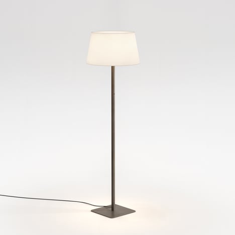 Beaumont Floor (1480027) in Bronze with French Drum 440 Shade (2 Pack) (5047006) in White Fabric