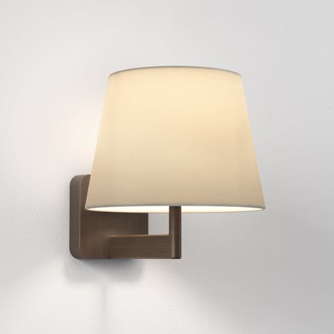 Beaumont Wall (1480032) in Bronze with French Drum 220 Shade (2 Pack) (5047001) in Putty Fabric