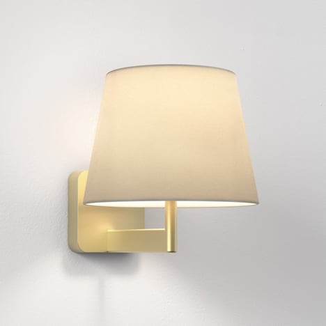 Beaumont Wall (1480034) in Matt Gold with French Drum 220 Shade (2 Pack) (5047001) in Putty Fabric