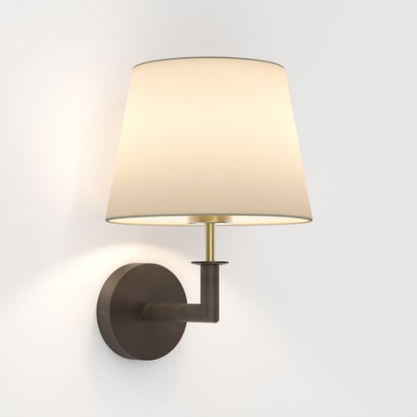 Club Wall (1483012) in Bronze / Natural Brass with French Drum 220 Shade (2 Pack) (5047001) in Putty Fabric