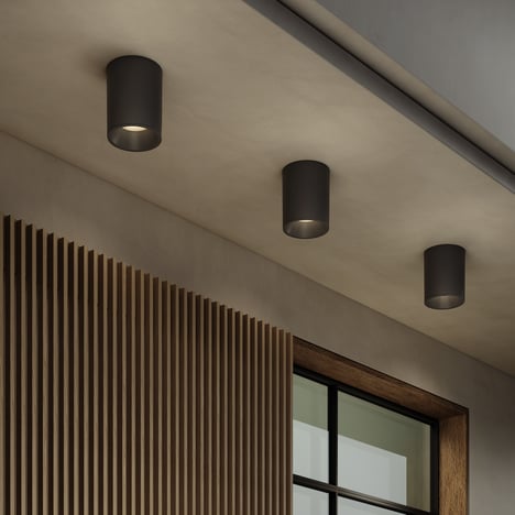 Kos Round 140 LED (1326030) in Textured Black - Insitu Image 1