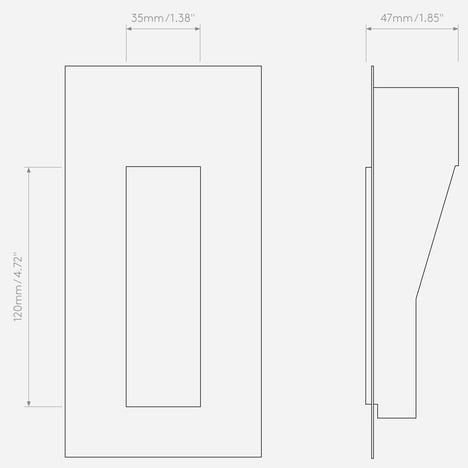 Borgo Trimless 35 LED (1212057) in Matt White - Technical Drawing