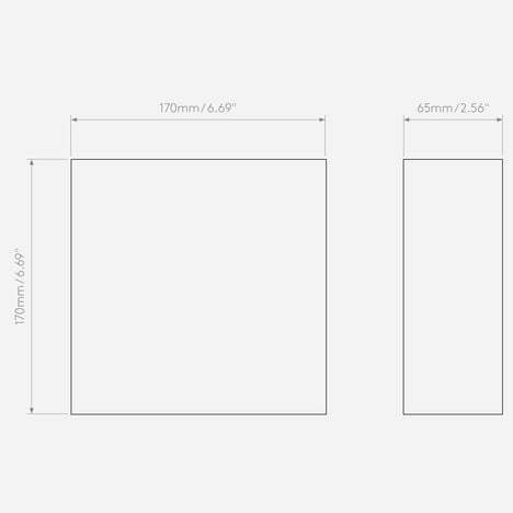 Tile 170 0-10V (1493004) in Matt White - Technical Drawing