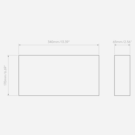Tile 340 0-10V (1493012) in Matt White - Technical Drawing