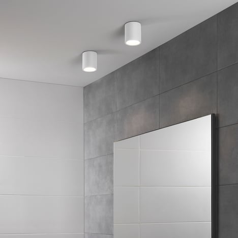 Kos Round 140 LED 3000K (1326086) in Textured White - Insitu Image 1