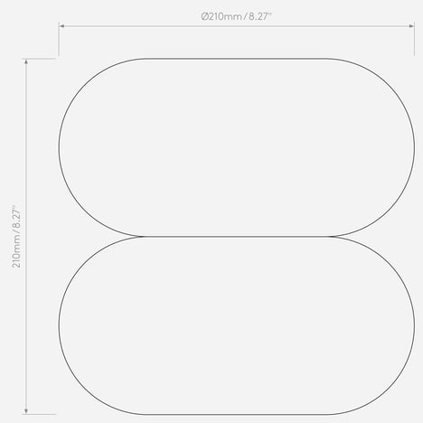Duo 210 (5048001) in White (Opal) - Technical Drawing