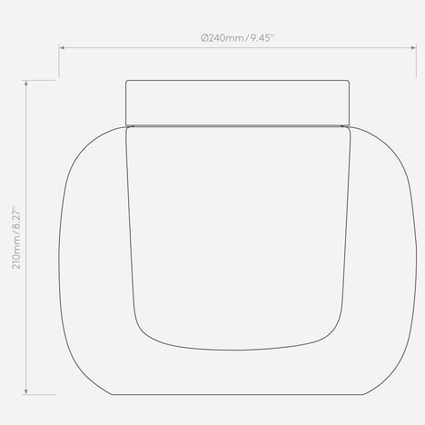 Aquina Ceiling 240 (1450017) in Matt Brushed Brass - Technical Drawing