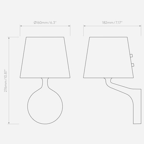 Millie (1454007) in Antique Brass - Technical Drawing