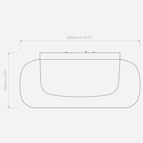 Aquina Ceiling 360 (1450018) in Matt Brushed Brass - Technical Drawing