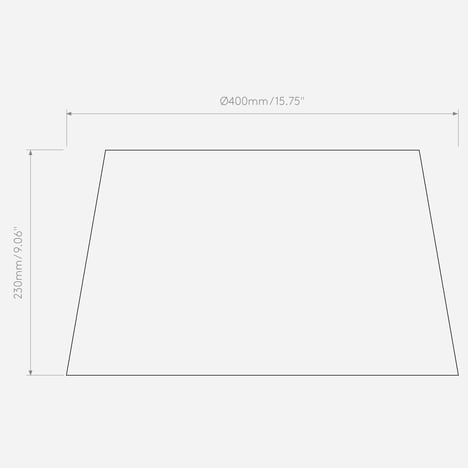 Tapered Round 400 Pleated Pendant (4005481) in Matt Black - Technical Drawing