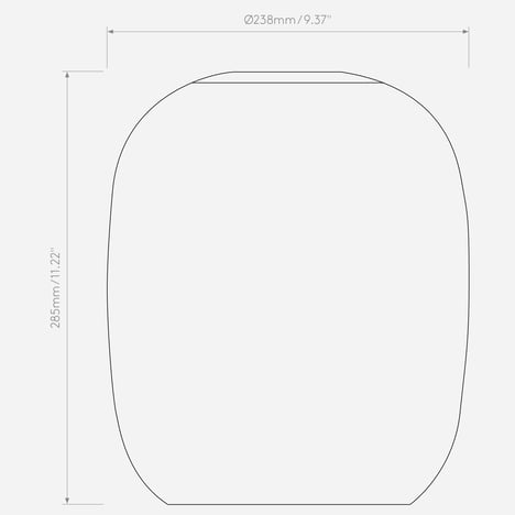 Curve 285 Pendant (4005488) in Matt Black - Technical Drawing