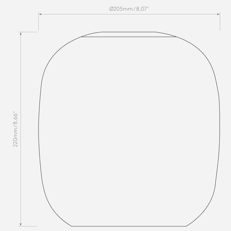 Curve 220 Pendant (4005486) in Matt Black - Technical Drawing