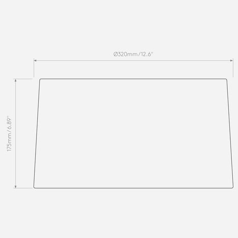 Tapered 320 Shade (5013020) in White Fabric - Technical Drawing