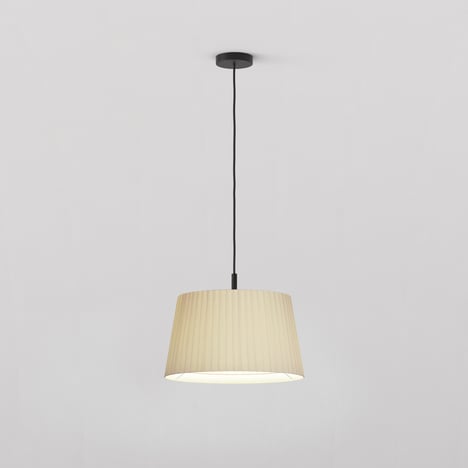 Tapered Round 400 Pleated Pendant (4005439) in Matt Black - Product Image 1