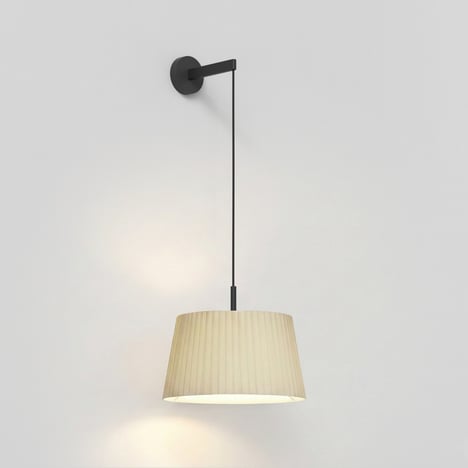 Tapered Round 400 Pleated Pendant (4005482) in Matt Black - Product Image 1