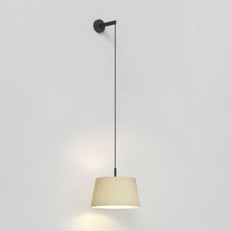 Tapered Round 400 Pleated Pendant (4005788) in Matt Black - Product Image 1