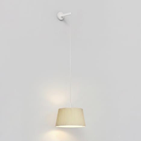 Tapered Round 400 Pleated Pendant (4005886) in Matt White - Product Image 1