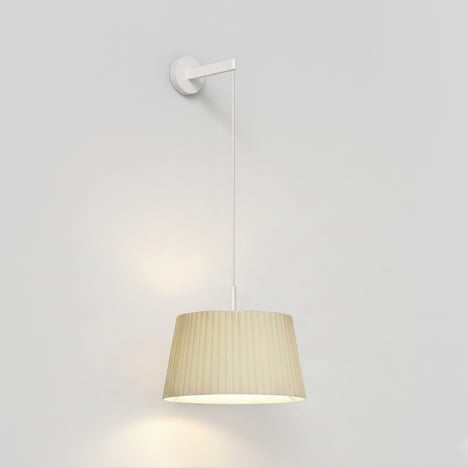 Tapered Round 400 Pleated Pendant (4005854) in Matt White - Product Image 1