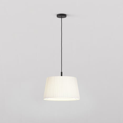 Tapered Round 400 Pleated Pendant (4005108) in Matt Black - Product Image 1