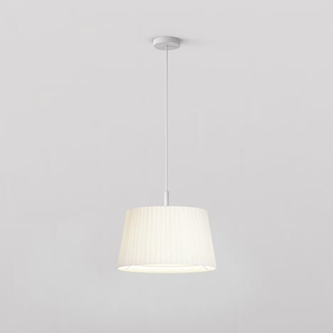 Tapered Round 400 Pleated Pendant (4005566) in Matt White - Product Image 1