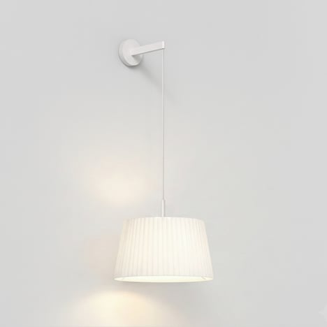 Tapered Round 400 Pleated Pendant (4005613) in Matt White - Product Image 1