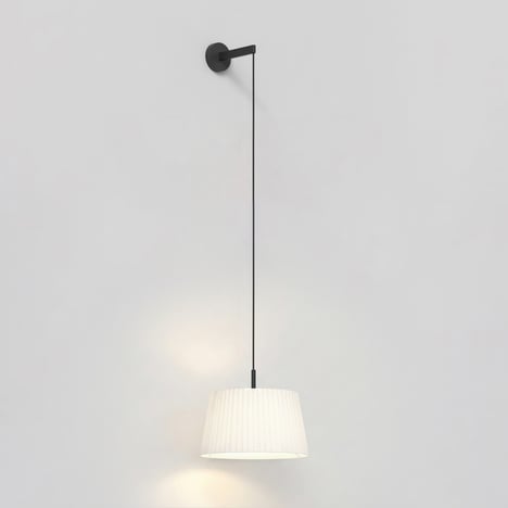 Tapered Round 400 Pleated Pendant (4005497) in Matt Black - Product Image 1