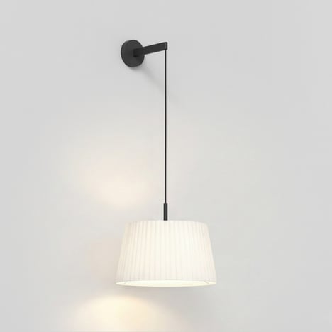 Tapered Round 400 Pleated Pendant (4005755) in Matt Black - Product Image 1