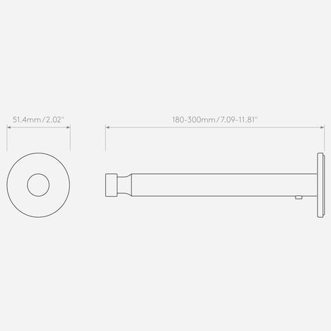 Pendant Wall Arm (6029009) in Matt White - Technical Drawing
