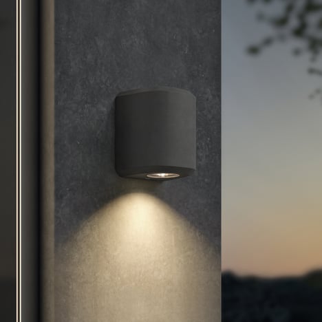 Brixham Wall Single (1513009) in Charcoal Concrete - Insitu Image 2