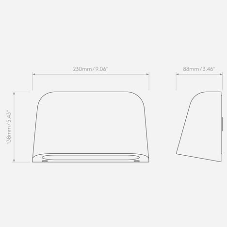 Mast Twin Coastal (1317037) in White Concrete - Technical Drawing