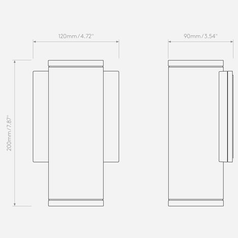 Ava 200 Coastal (1428025) in PVD Brushed Brass - Technical Drawing