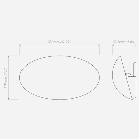 Dawn Wall (1519002) in Plaster - Technical Drawing