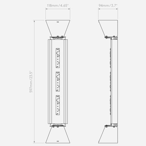 Wall Base 440 LED Phase (1367006) in Matt White - Technical Drawing