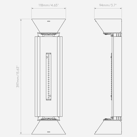 Wall Base 300 LED Phase (1367007) in Matt White - Technical Drawing
