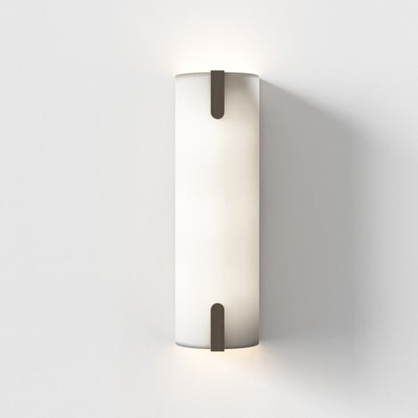 Elba + Wall Base 300 LED Phase (1367007) in Matt White with Elba Wall 400 Shade (5042014) in White Fabric