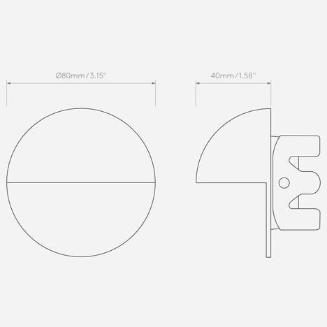 Tivola LED 2700K (1338015) in Antique Brass - Technical Drawing