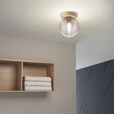 Tacoma Ribbed Glass Shade (5036003) in Clear - Insitu Image 1