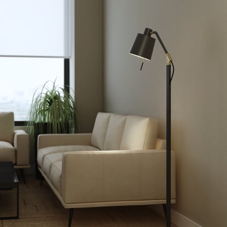 Tapered Drum 155 Shade (5013024) in Matt Black - Insitu Image 2