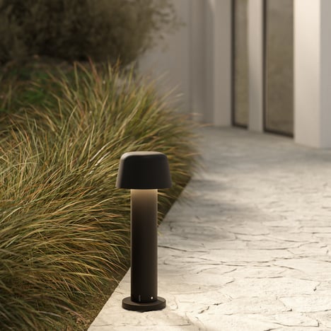 Nomad Bollard 400 (1484012) in Textured Black - Insitu Image 1