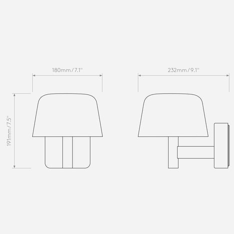 Nomad Lantern (1484016) in Textured Black - Technical Drawing