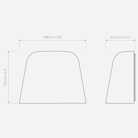 Nomad Wall 115 (1484018) in Textured Black - Technical Drawing